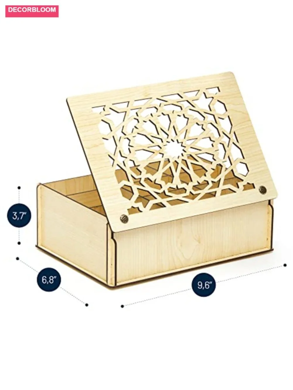 Wood Tea Bag Storage Box Organizer with 9 Compartments